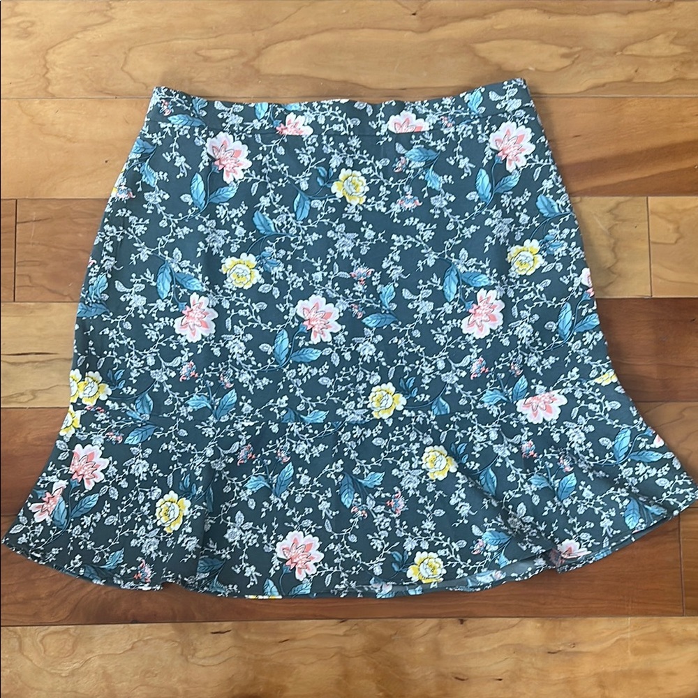 Loft Floral Peplum Skirt